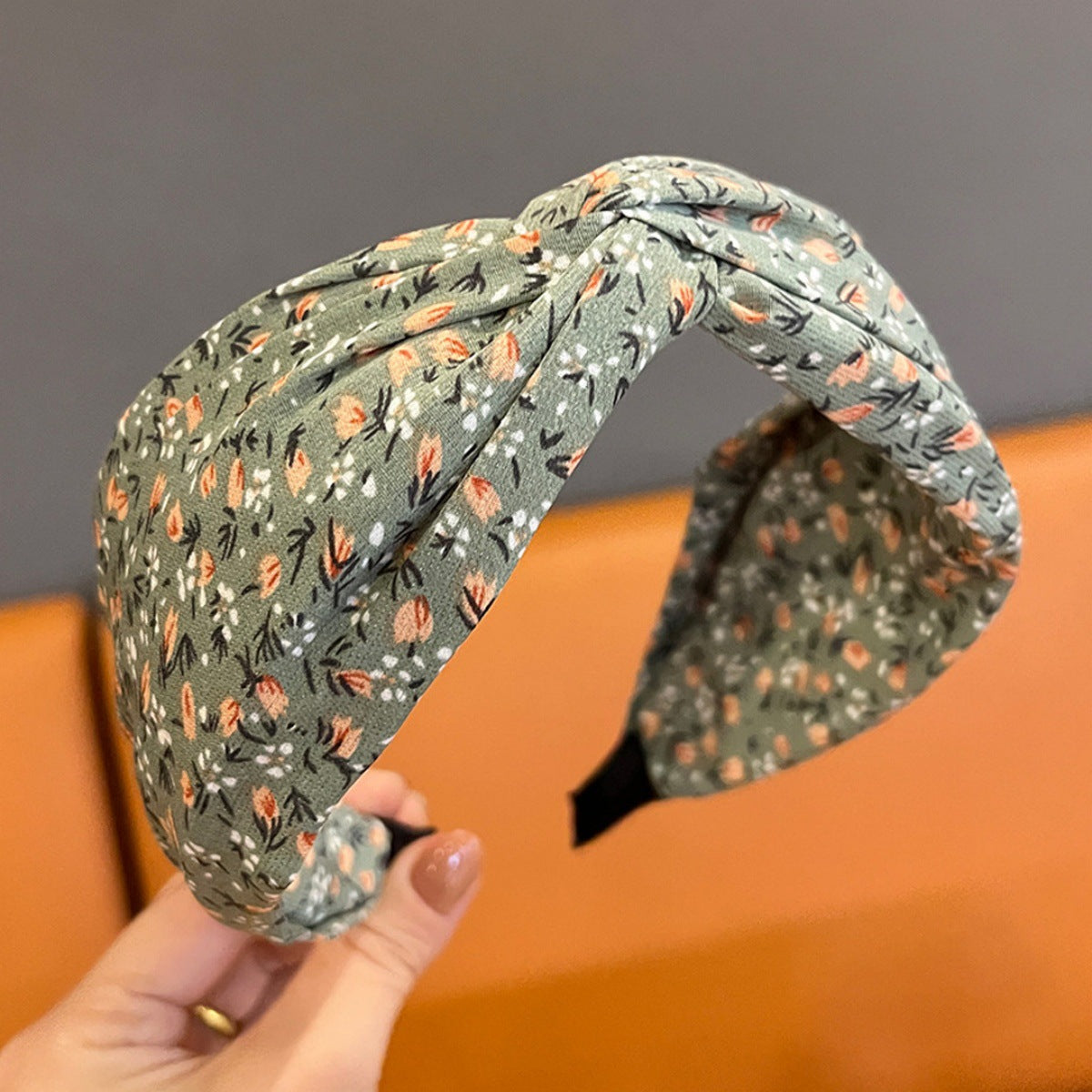 Wholesale Retro Cross Knot Floral Wide Brim Headband